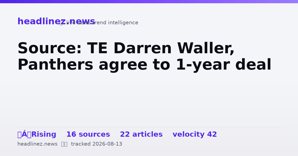 Visual summary for Source: TE Darren Waller, Panthers agree to 1-year deal