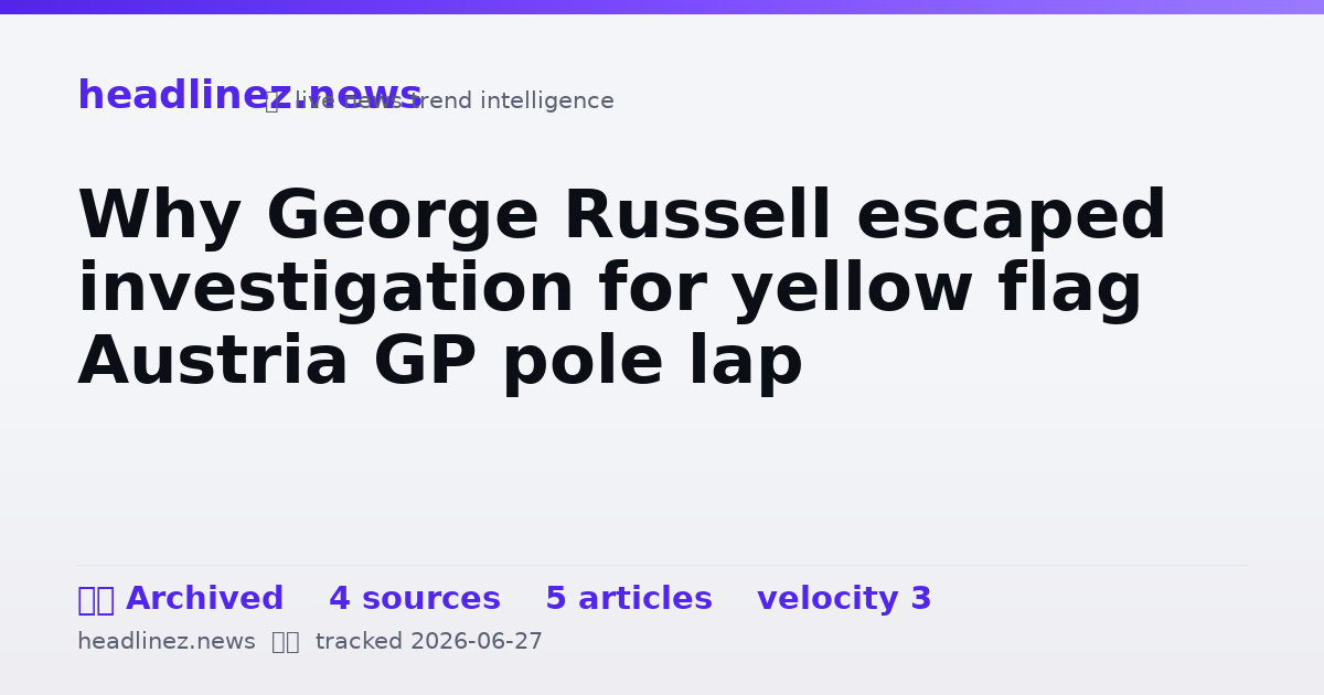 Visual summary for Why George Russell escaped investigation for yellow flag Austria GP pole lap