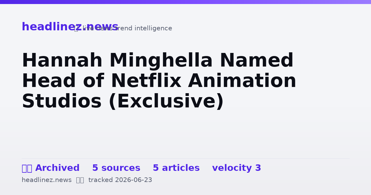 Visual summary for Hannah Minghella Named Head of Netflix Animation Studios (Exclusive)