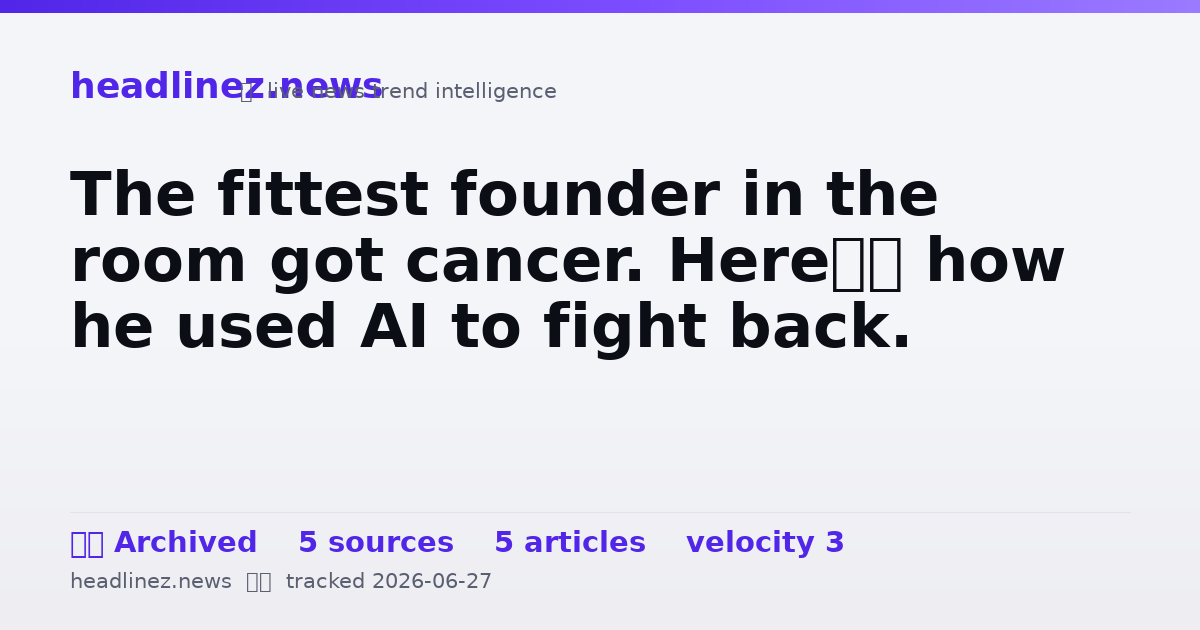 Visual summary for The fittest founder in the room got cancer. Here’s how he used AI to fight back.