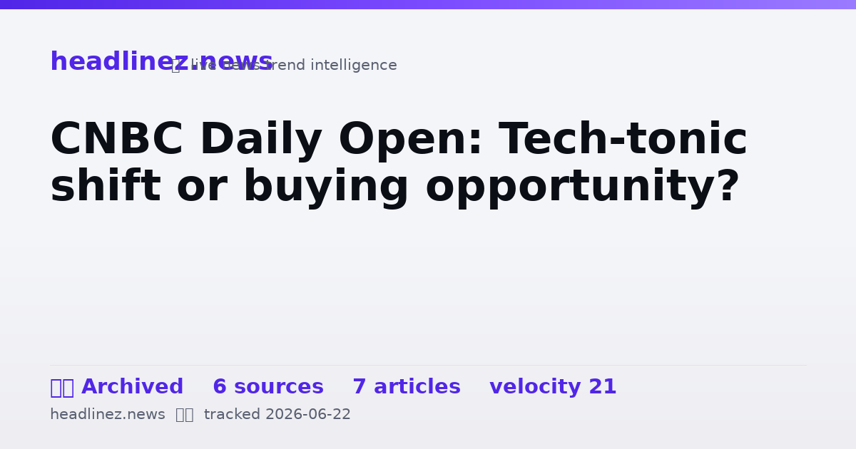 Visual summary for CNBC Daily Open: Tech-tonic shift or buying opportunity?