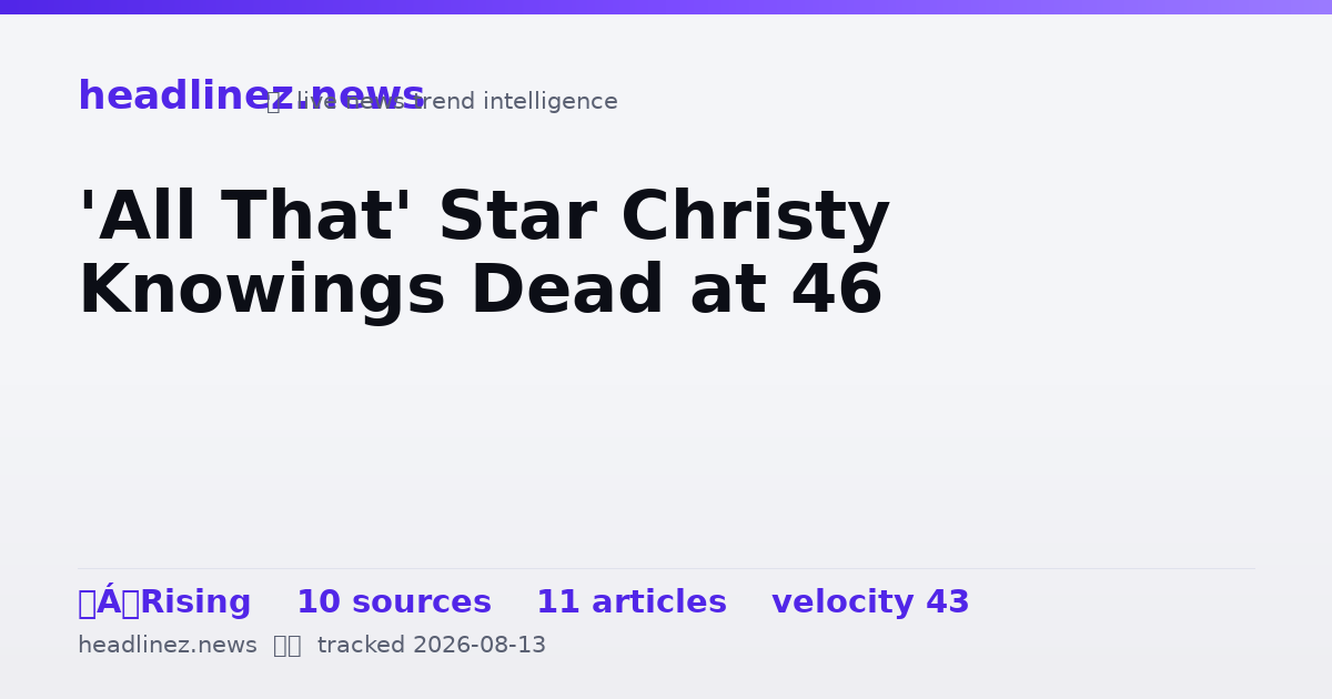 Visual summary for 'All That' Star Christy Knowings Dead at 46