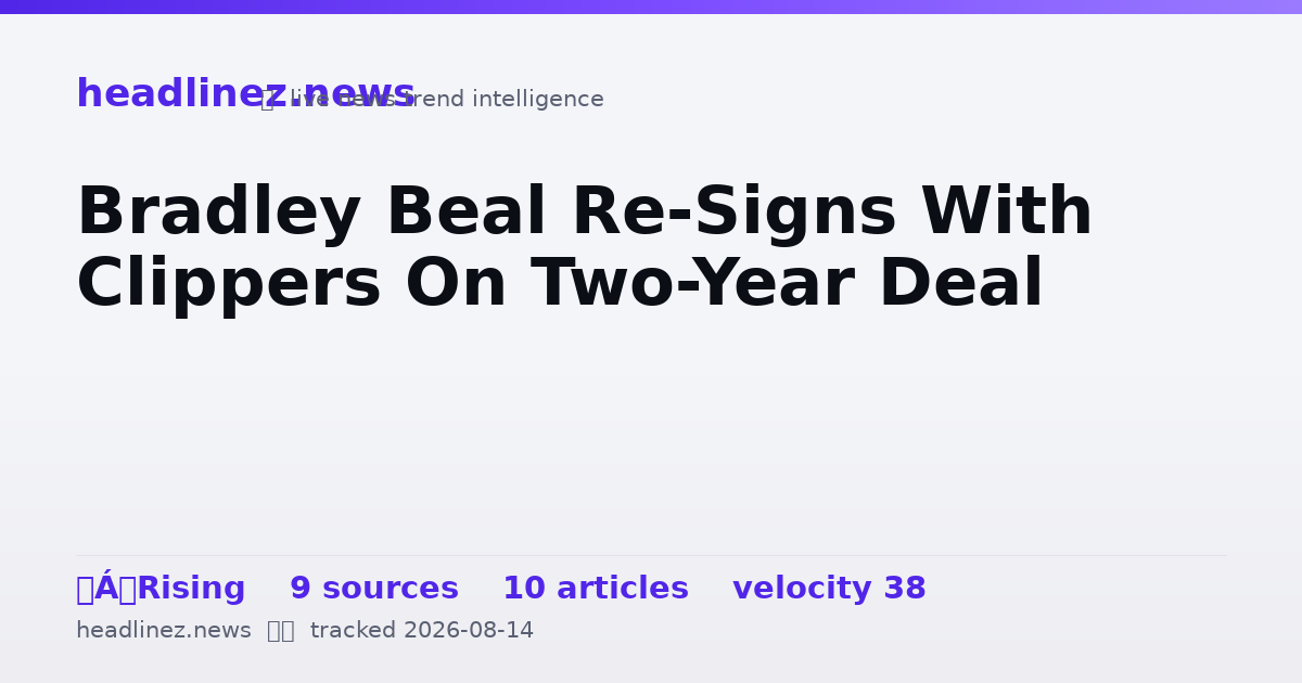 Visual summary for Bradley Beal Re-Signs With Clippers On Two-Year Deal