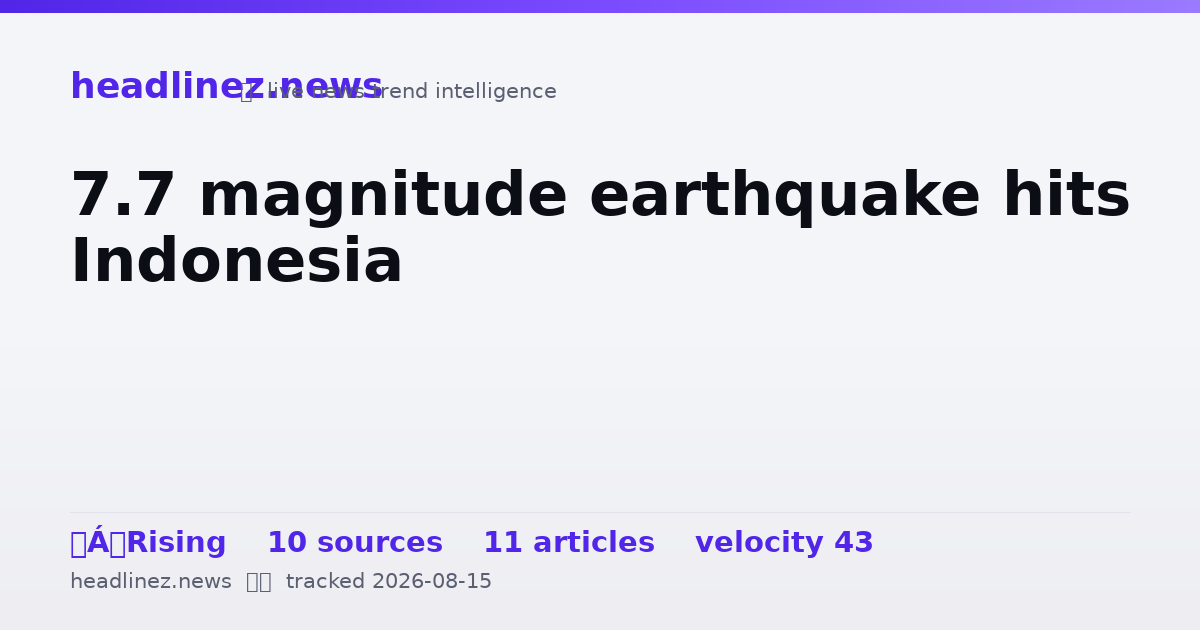 Visual summary for 7.7 magnitude earthquake hits Indonesia
