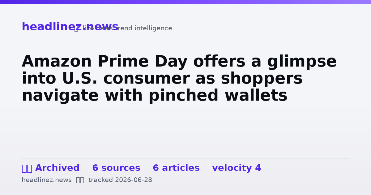 Visual summary for Amazon Prime Day offers a glimpse into U.S. consumer as shoppers navigate with pinched wallets