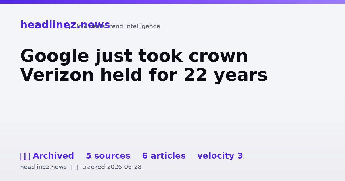 Visual summary for Google just took crown Verizon held for 22 years