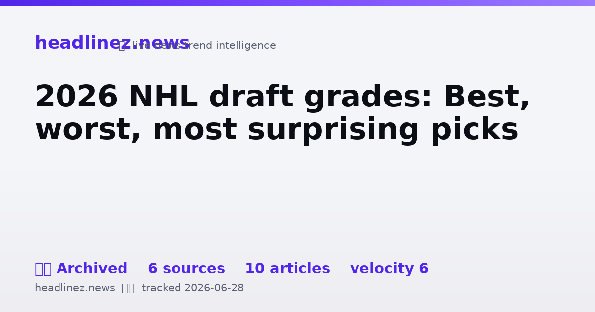 Visual summary for 2026 NHL draft grades: Best, worst, most surprising picks