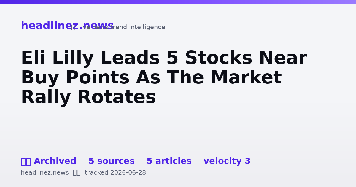 Visual summary for Eli Lilly Leads 5 Stocks Near Buy Points As The Market Rally Rotates