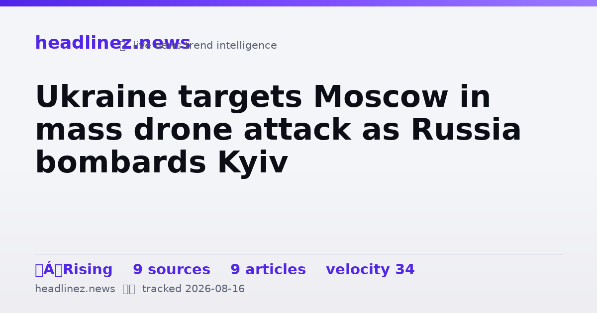 Visual summary for Ukraine targets Moscow in mass drone attack as Russia bombards Kyiv