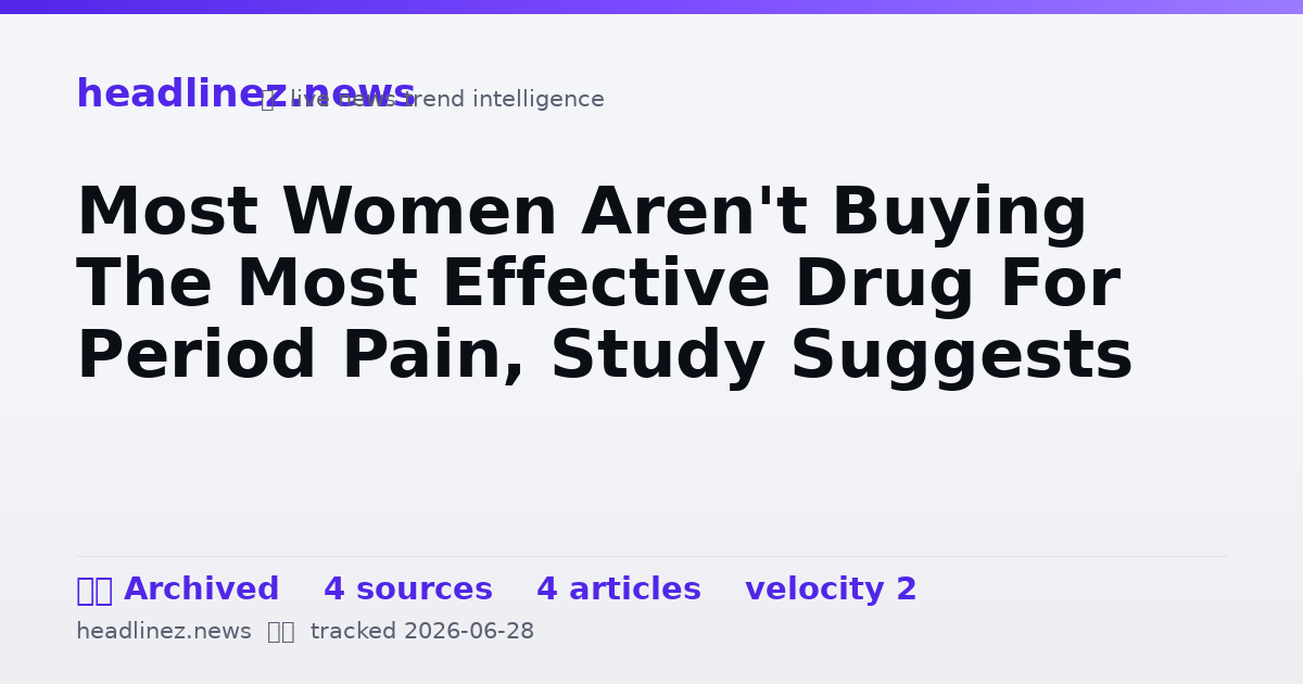 Visual summary for Most Women Aren't Buying The Most Effective Drug For Period Pain, Study Suggests
