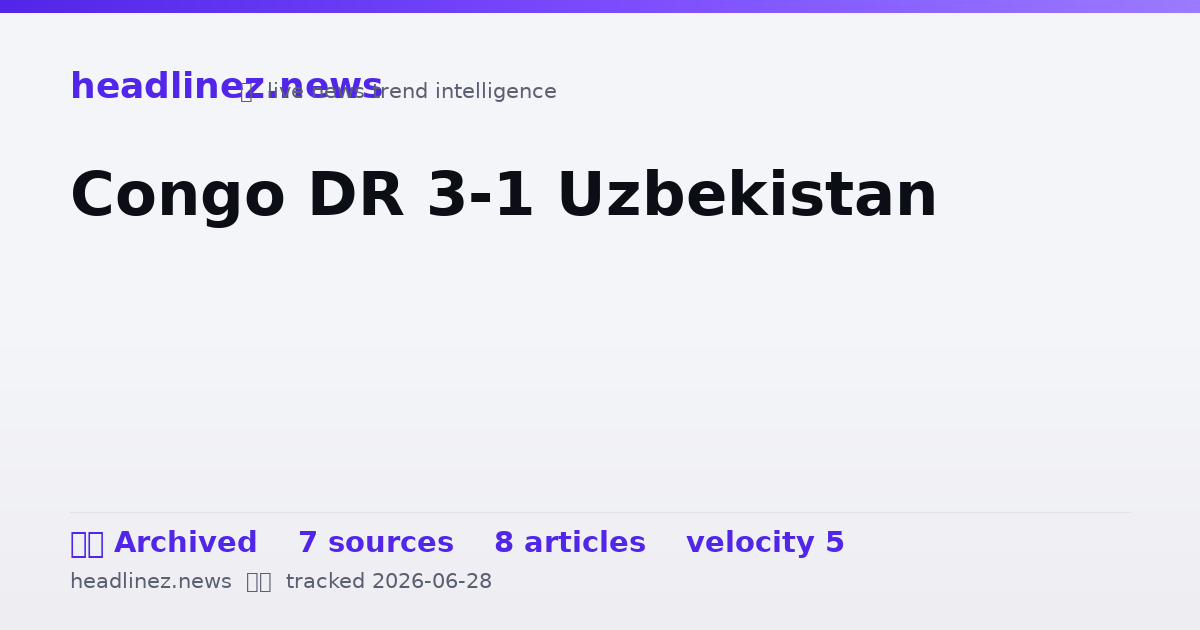 Visual summary for Congo DR 3-1 Uzbekistan