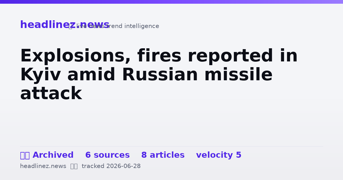 Visual summary for Explosions, fires reported in Kyiv amid Russian missile attack
