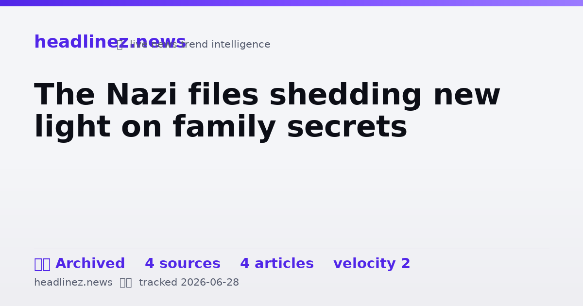 Visual summary for The Nazi files shedding new light on family secrets