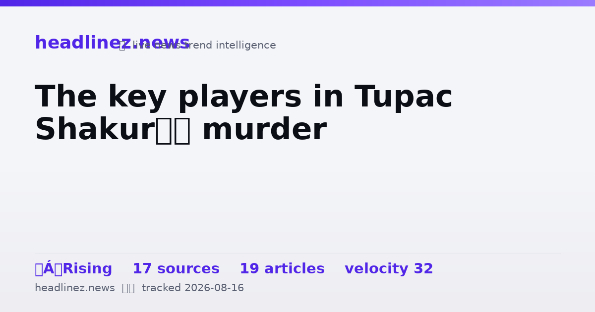 Visual summary for The key players in Tupac Shakur’s murder