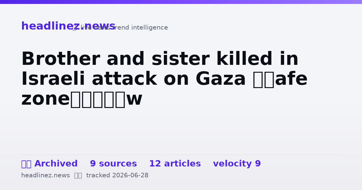 Visual summary for Brother and sister killed in Israeli attack on Gaza ‘safe zone’