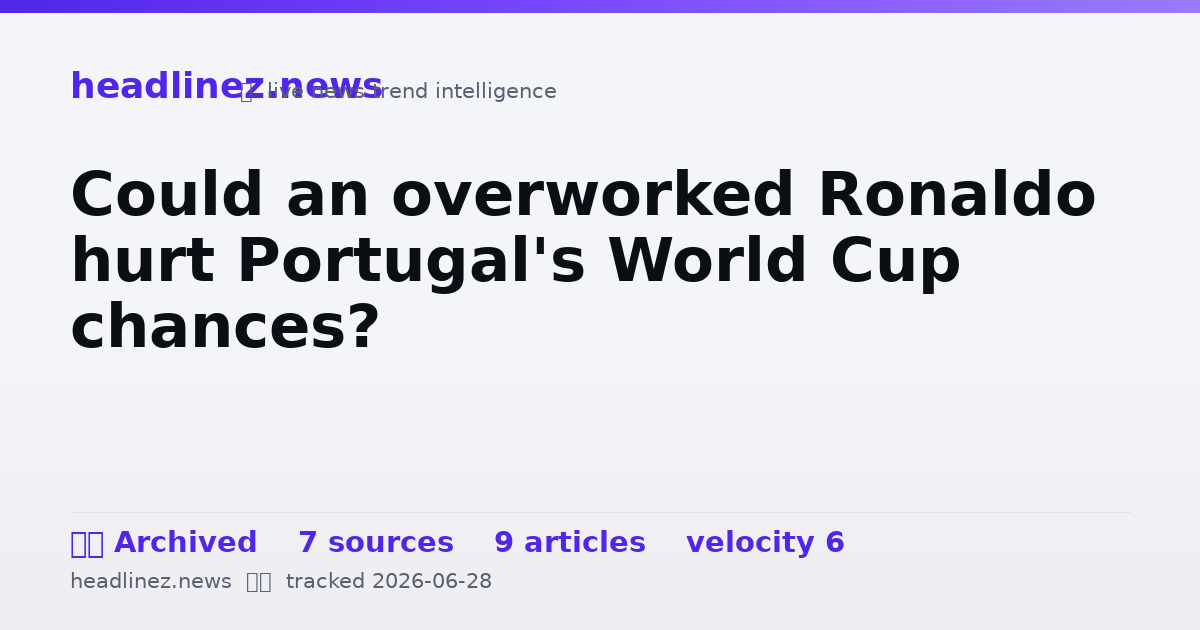Visual summary for Could an overworked Ronaldo hurt Portugal's World Cup chances?