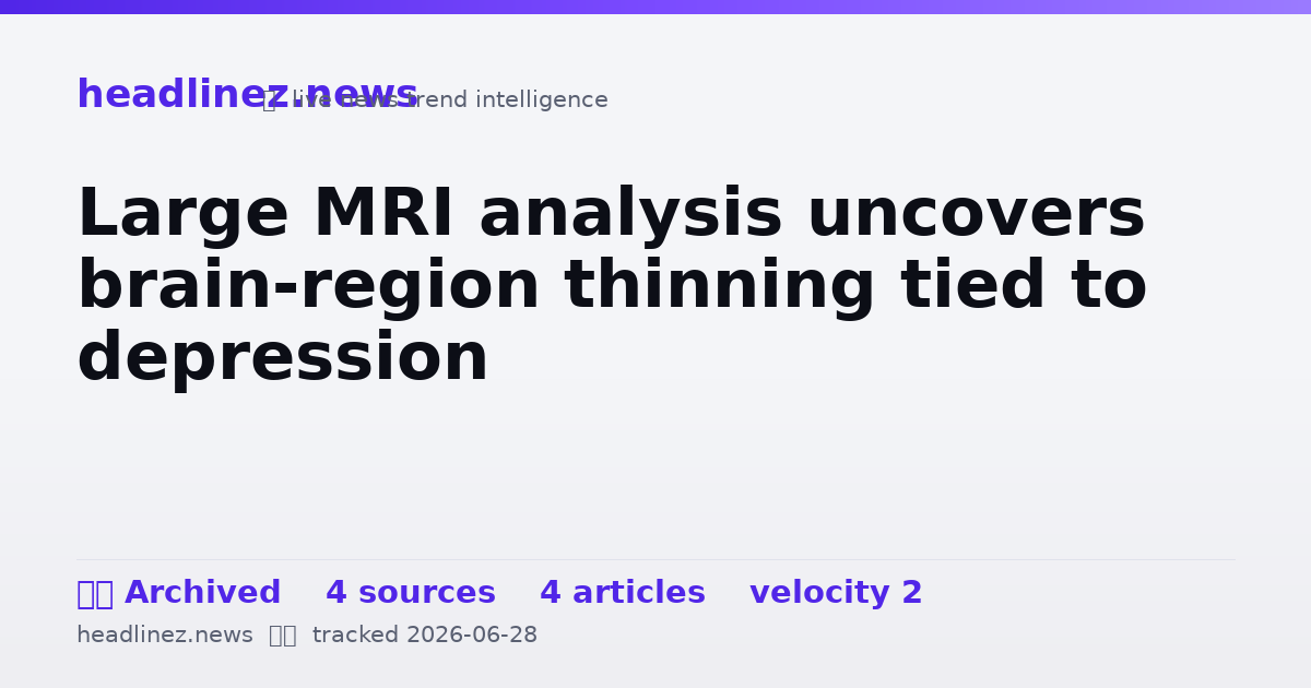Visual summary for Large MRI analysis uncovers brain-region thinning tied to depression