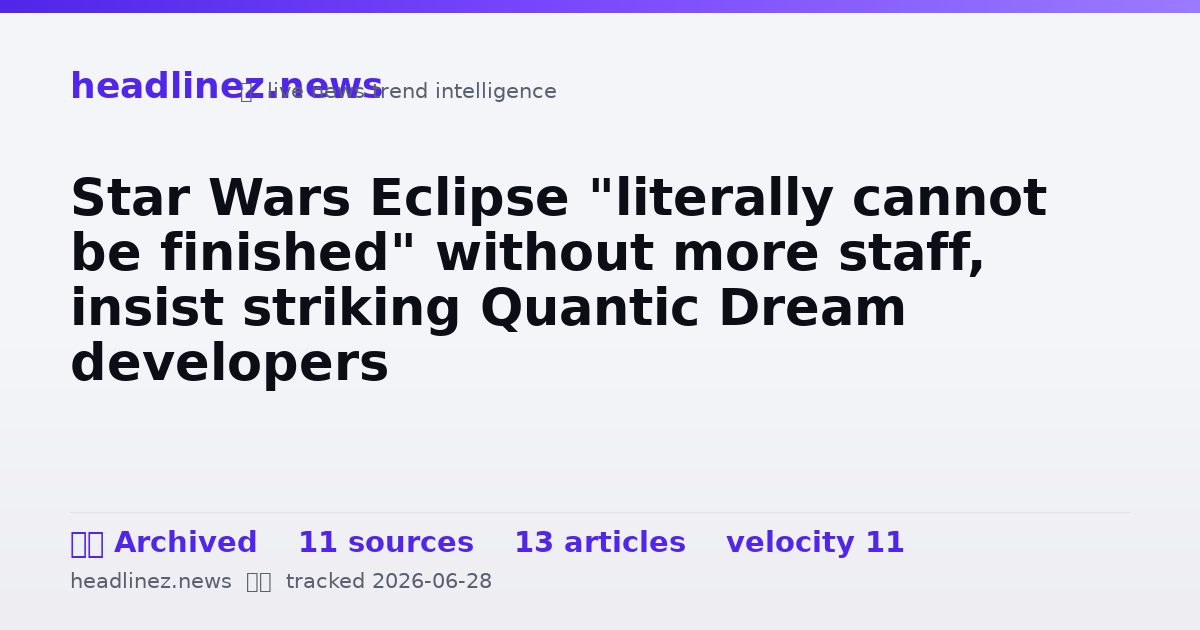 Visual summary for Star Wars Eclipse "literally cannot be finished" without more staff, insist striking Quantic Dream developers
