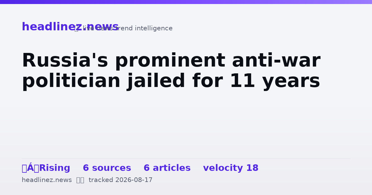 Visual summary for Russia's prominent anti-war politician jailed for 11 years