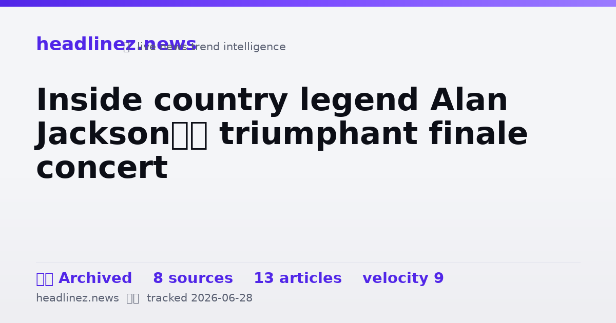 Visual summary for Inside country legend Alan Jackson’s triumphant finale concert