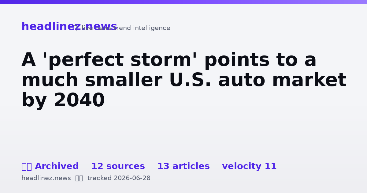 Visual summary for A 'perfect storm' points to a much smaller U.S. auto market by 2040