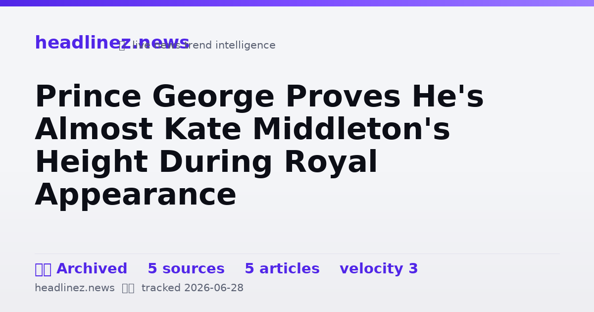 Visual summary for Prince George Proves He's Almost Kate Middleton's Height During Royal Appearance