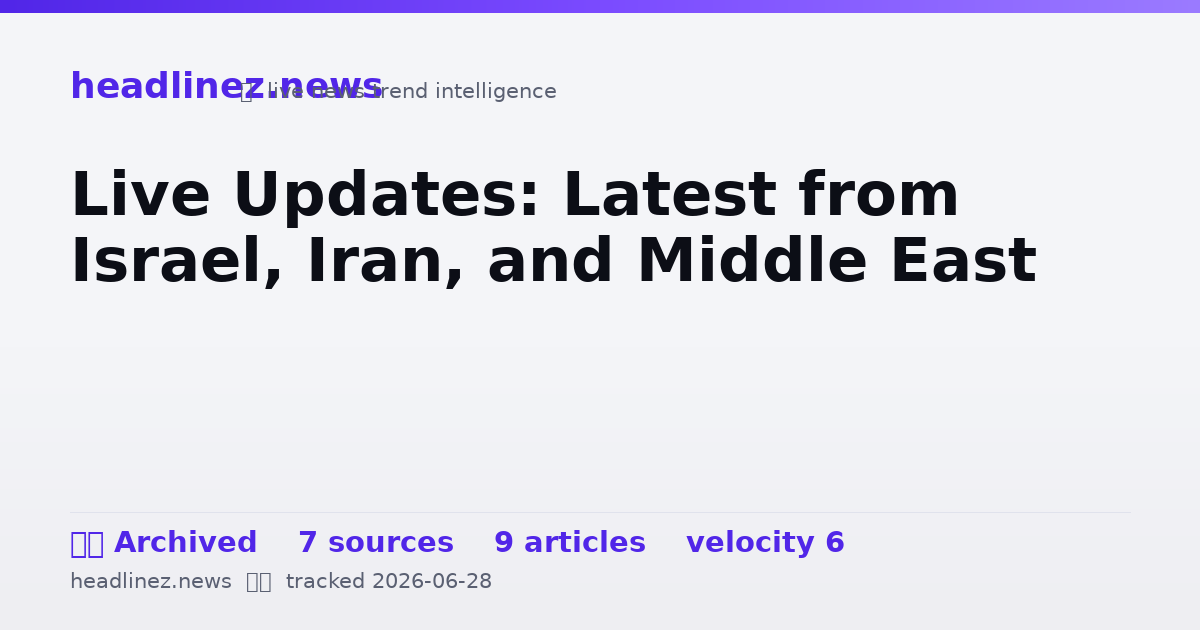 Visual summary for Live Updates: Latest from Israel, Iran, and Middle East