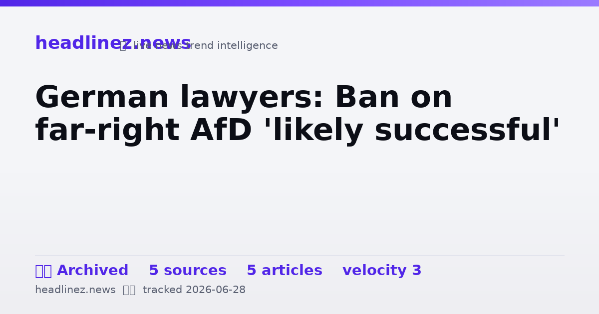Visual summary for German lawyers: Ban on far-right AfD 'likely successful'
