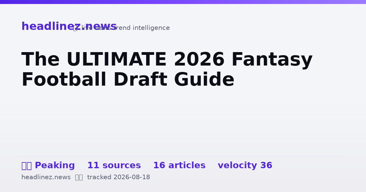 Visual summary for The ULTIMATE 2026 Fantasy Football Draft Guide