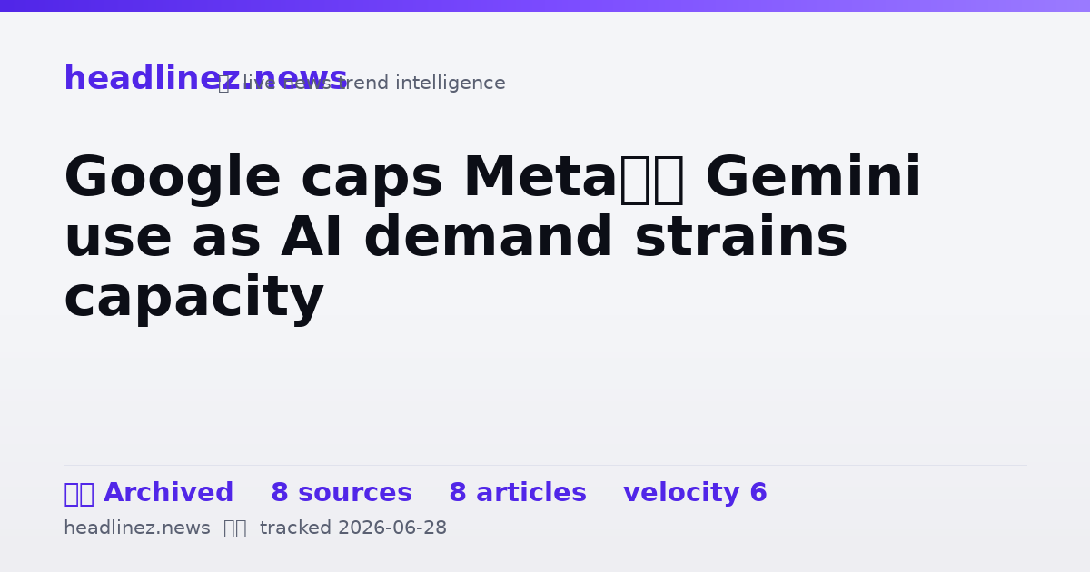 Visual summary for Google caps Meta’s Gemini use as AI demand strains capacity