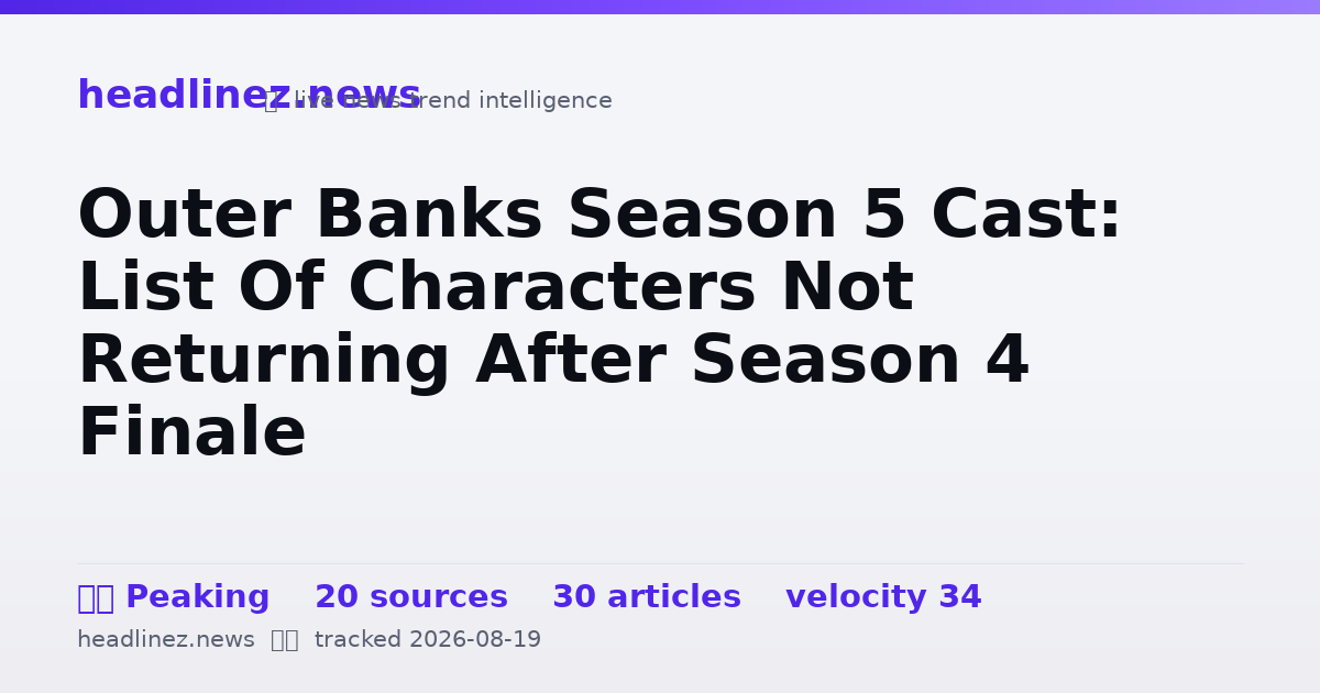Visual summary for Outer Banks Season 5 Cast: List Of Characters Not Returning After Season 4 Finale