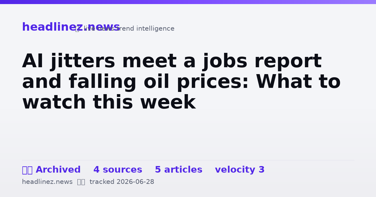 Visual summary for AI jitters meet a jobs report and falling oil prices: What to watch this week