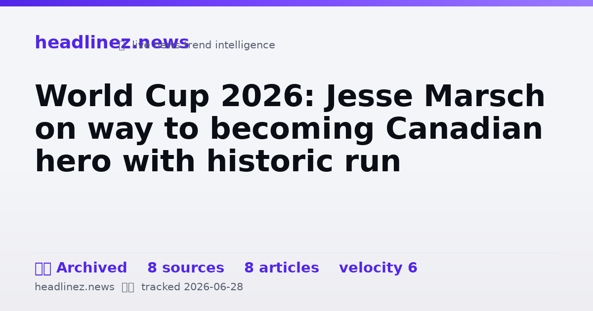 Visual summary for World Cup 2026: Jesse Marsch on way to becoming Canadian hero with historic run