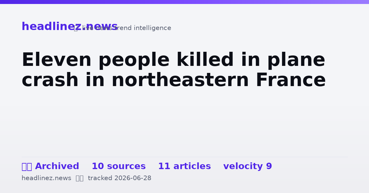 Visual summary for Eleven people killed in plane crash in northeastern France