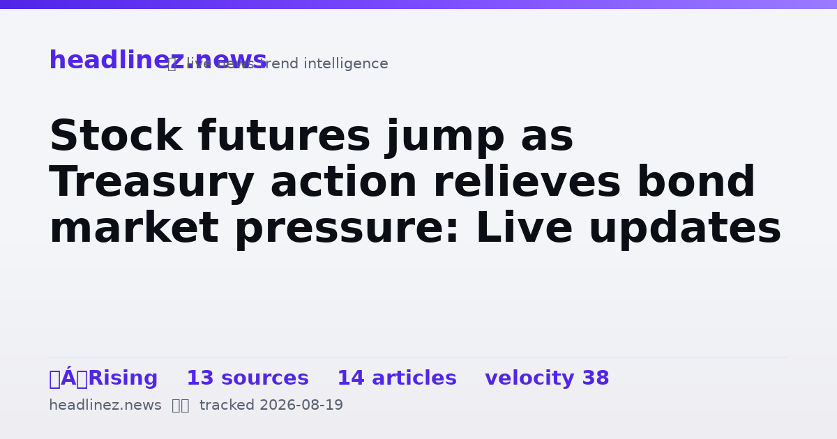 Visual summary for Stock futures jump as Treasury action relieves bond market pressure: Live updates