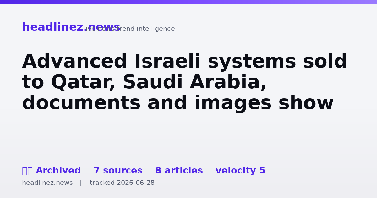 Visual summary for Advanced Israeli systems sold to Qatar, Saudi Arabia, documents and images show