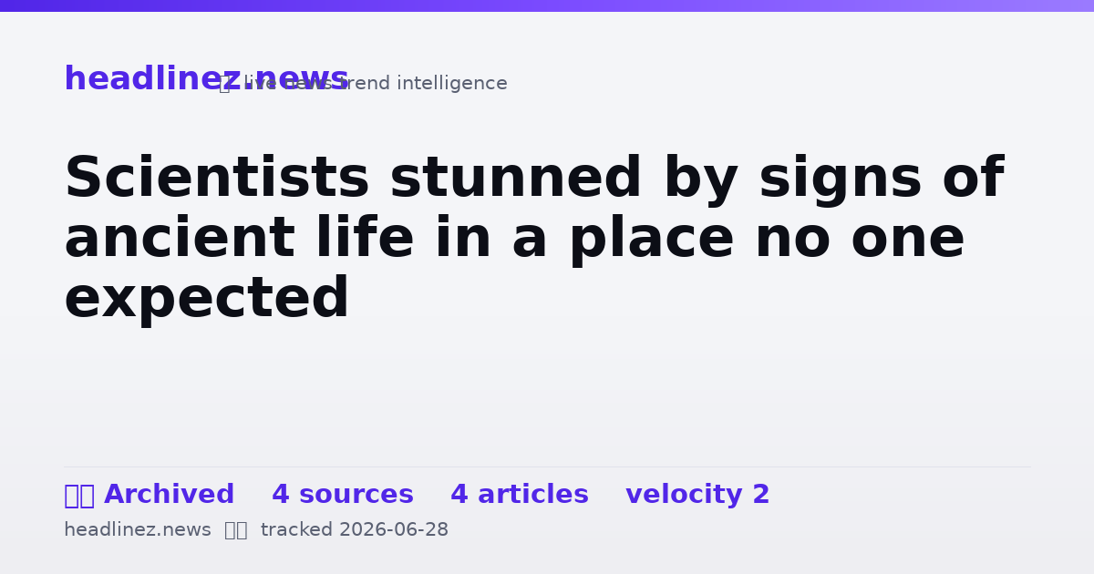 Visual summary for Scientists stunned by signs of ancient life in a place no one expected