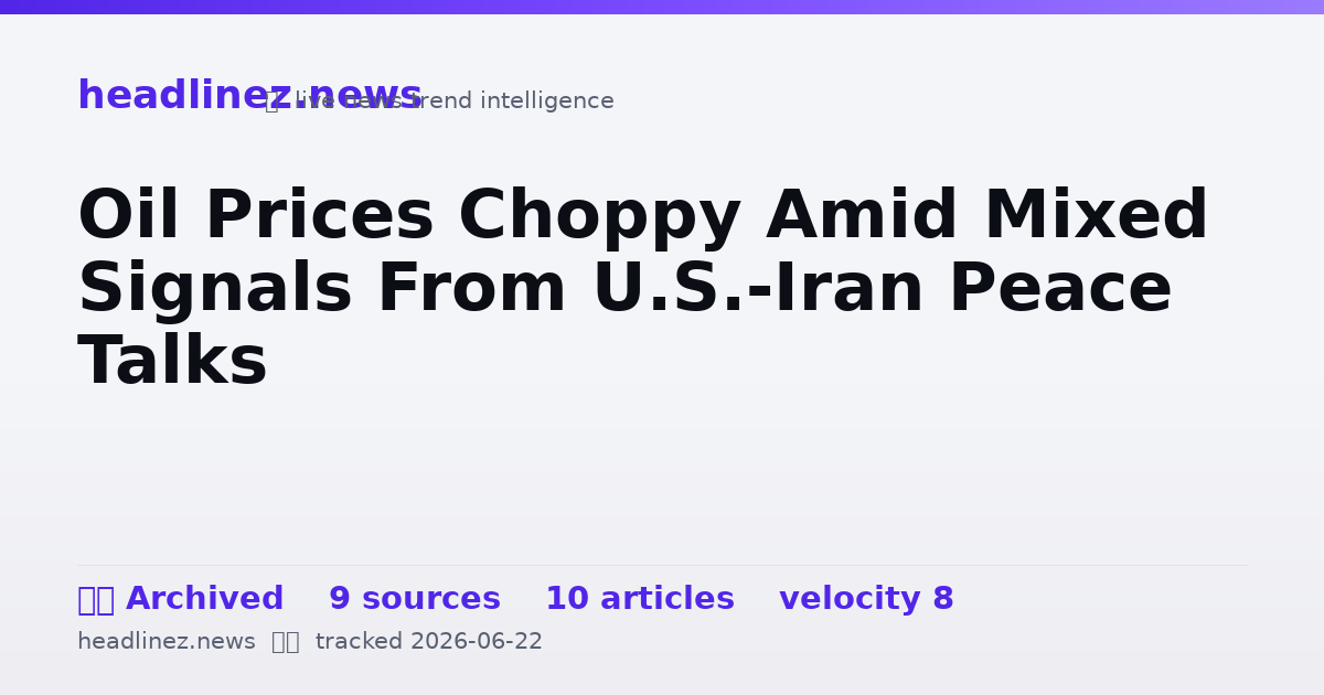 Visual summary for Oil Prices Choppy Amid Mixed Signals From U.S.-Iran Peace Talks