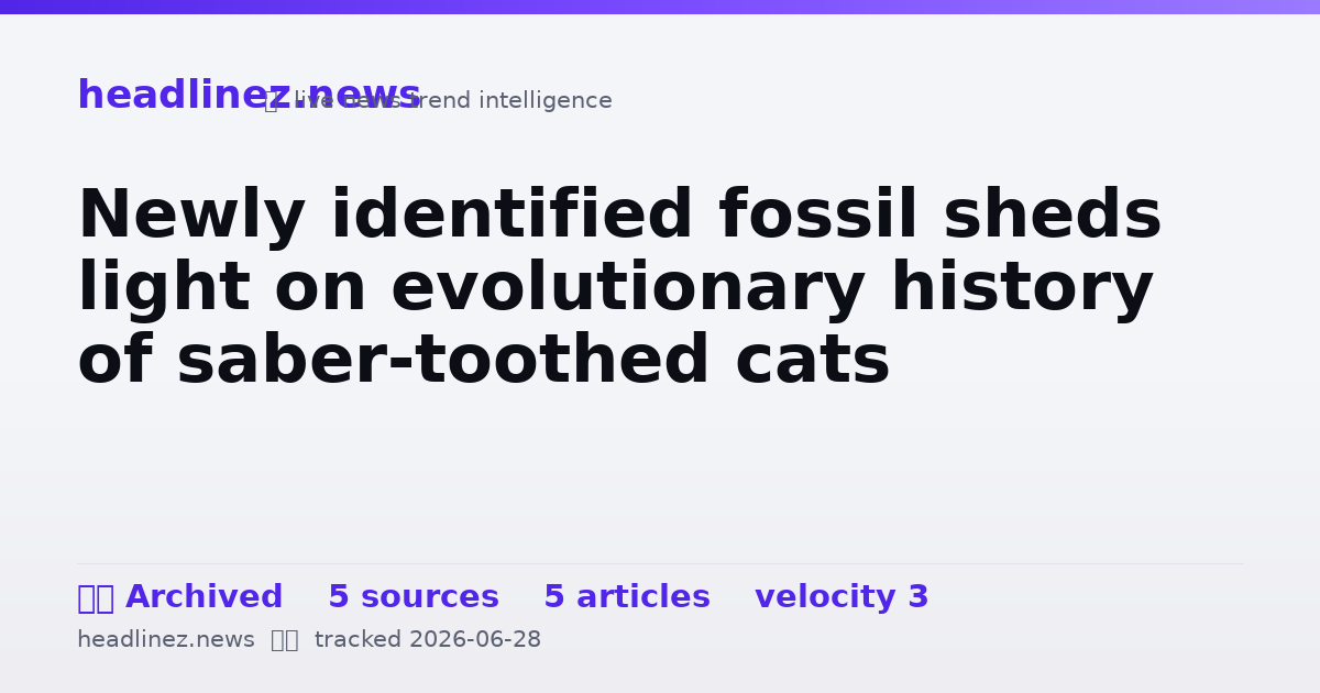 Visual summary for Newly identified fossil sheds light on evolutionary history of saber-toothed cats