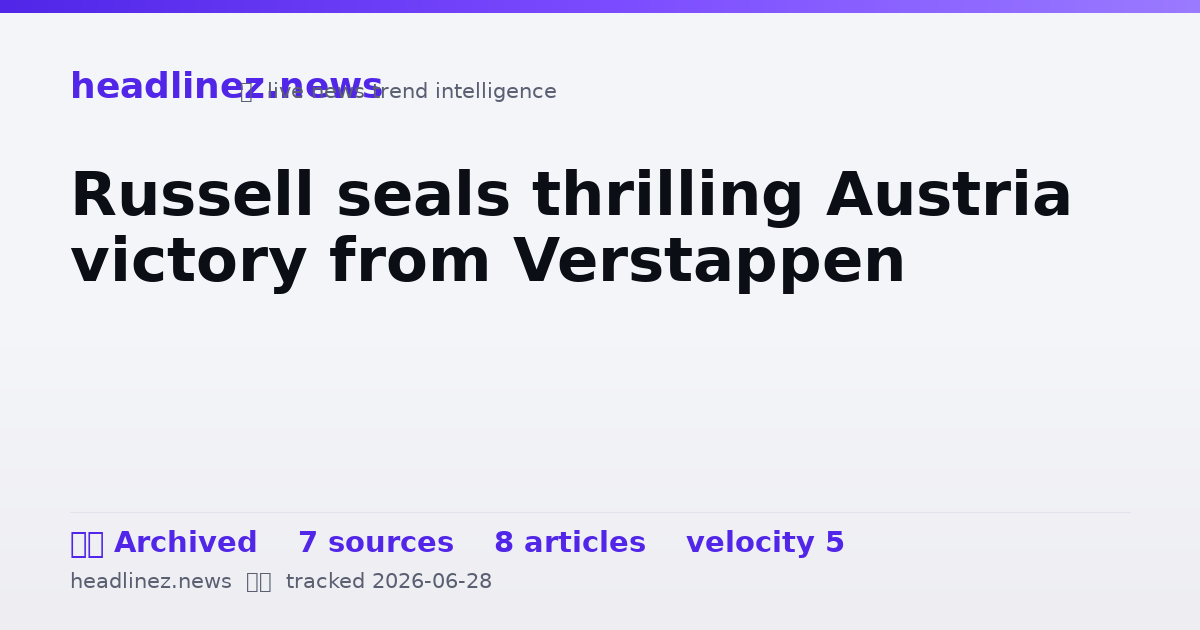 Visual summary for Russell seals thrilling Austria victory from Verstappen