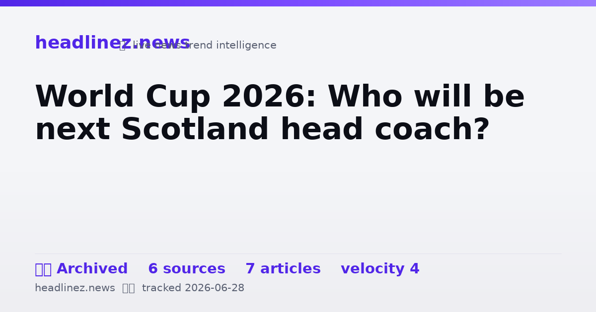 Visual summary for World Cup 2026: Who will be next Scotland head coach?
