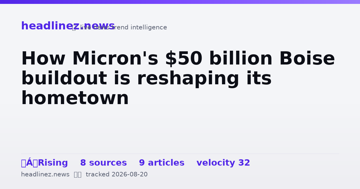 Visual summary for How Micron's $50 billion Boise buildout is reshaping its hometown