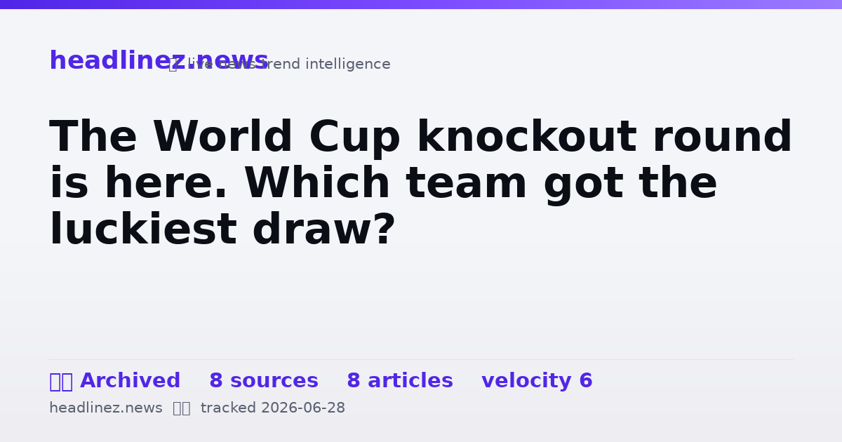 Visual summary for The World Cup knockout round is here. Which team got the luckiest draw?
