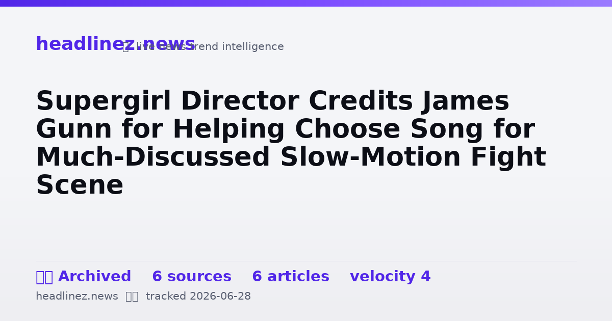 Visual summary for Supergirl Director Credits James Gunn for Helping Choose Song for Much-Discussed Slow-Motion Fight Scene