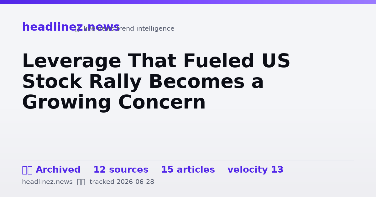 Visual summary for Leverage That Fueled US Stock Rally Becomes a Growing Concern