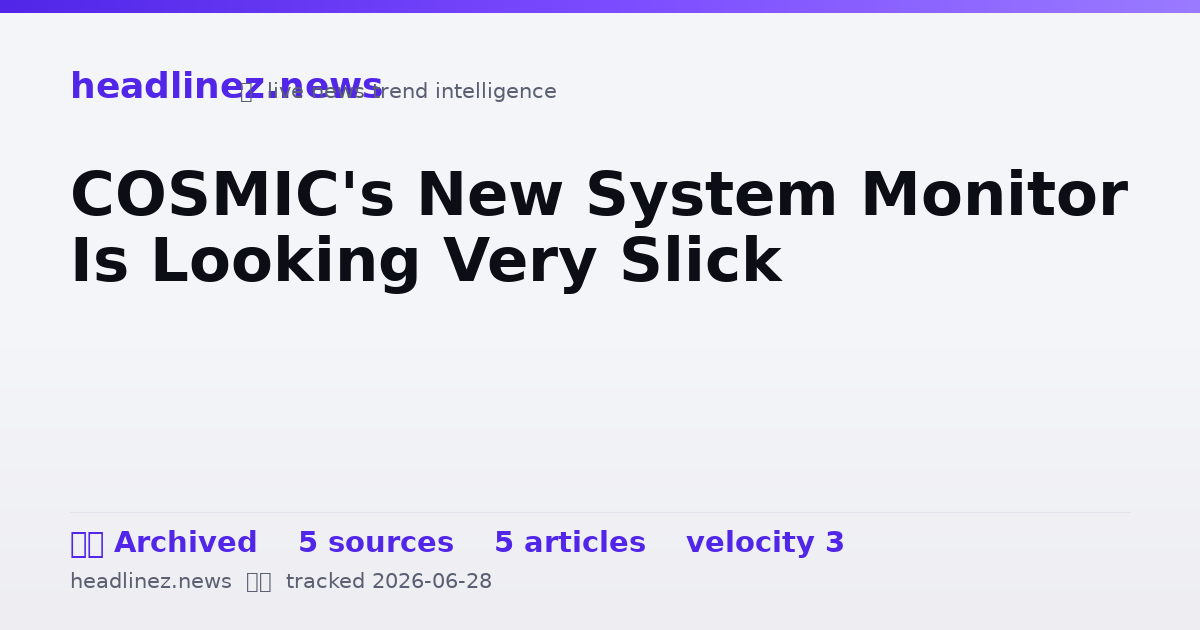 Visual summary for COSMIC's New System Monitor Is Looking Very Slick