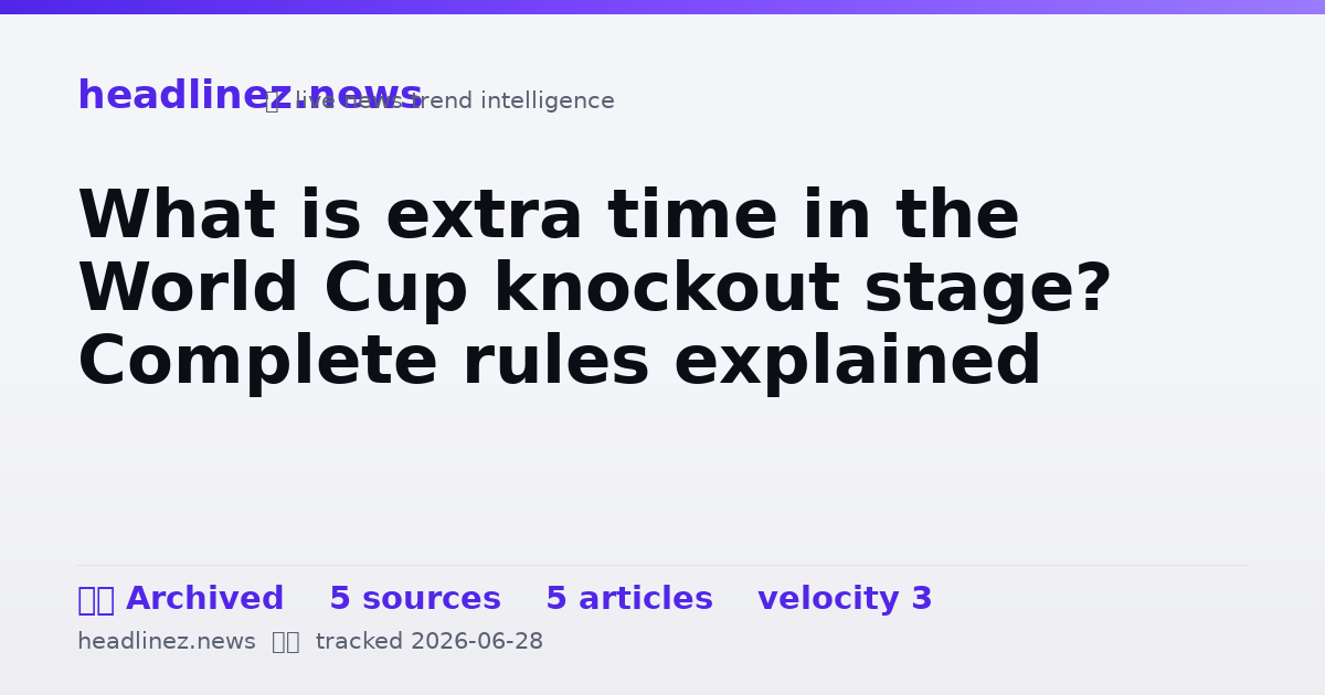 Visual summary for What is extra time in the World Cup knockout stage? Complete rules explained