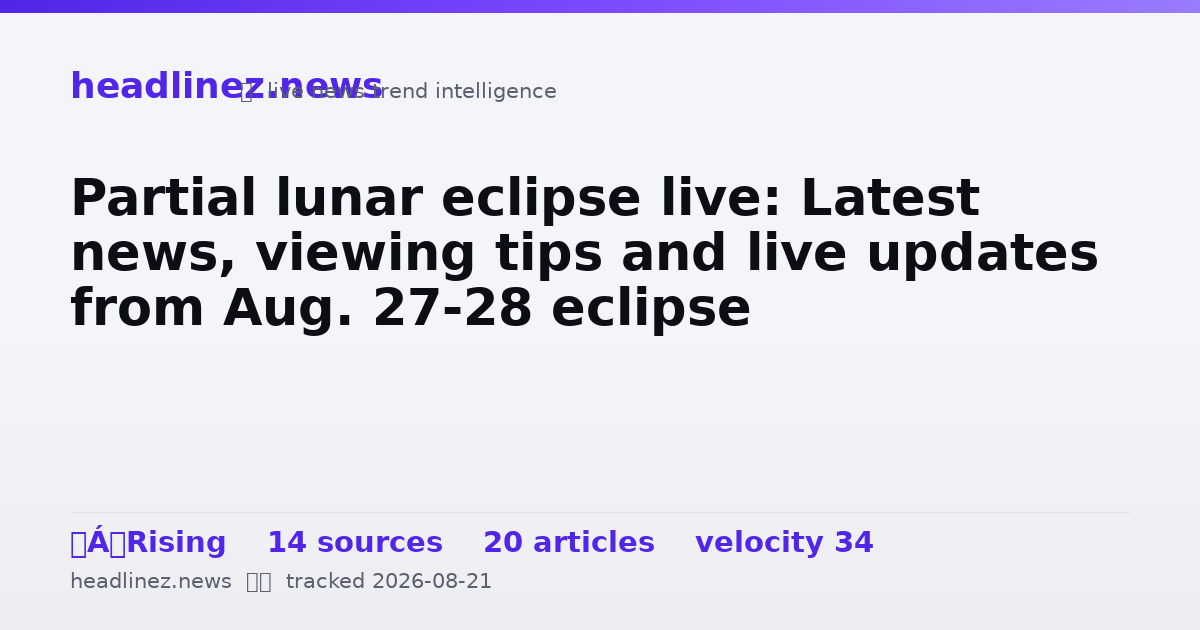 Visual summary for Partial lunar eclipse live: Latest news, viewing tips and live updates from Aug. 27-28 eclipse