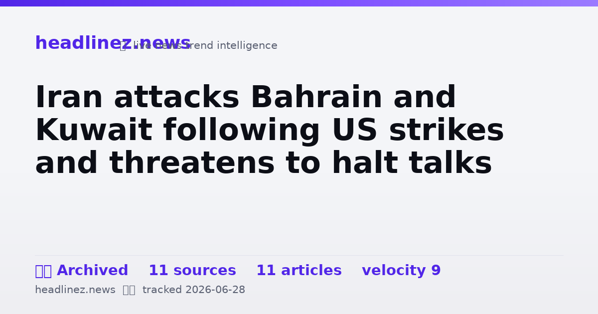 Visual summary for Iran attacks Bahrain and Kuwait following US strikes and threatens to halt talks