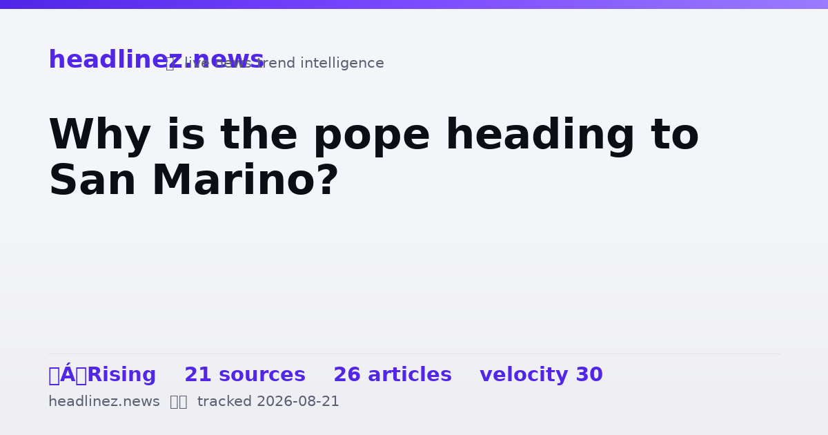 Visual summary for Why is the pope heading to San Marino?